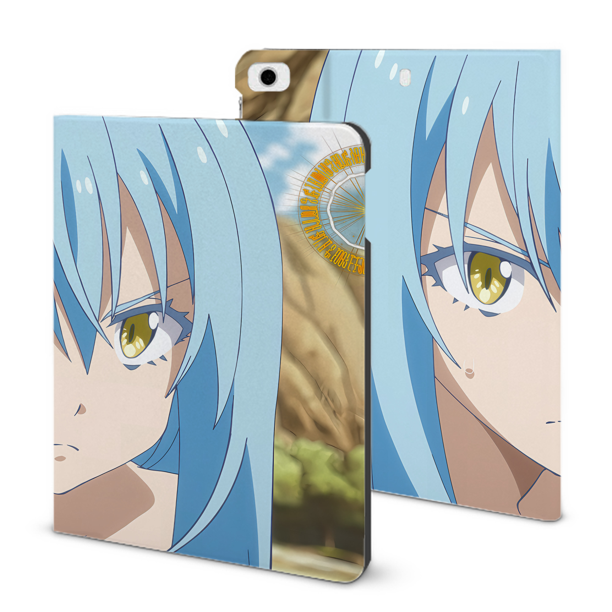 （画像用） 転スラ Regarding Reincarnated to Slime IPad ケース ブック型 PUレザー TPU 耐衝撃 軽量 薄型 ペン収納なし 全面保護 IPad 各モデル対応